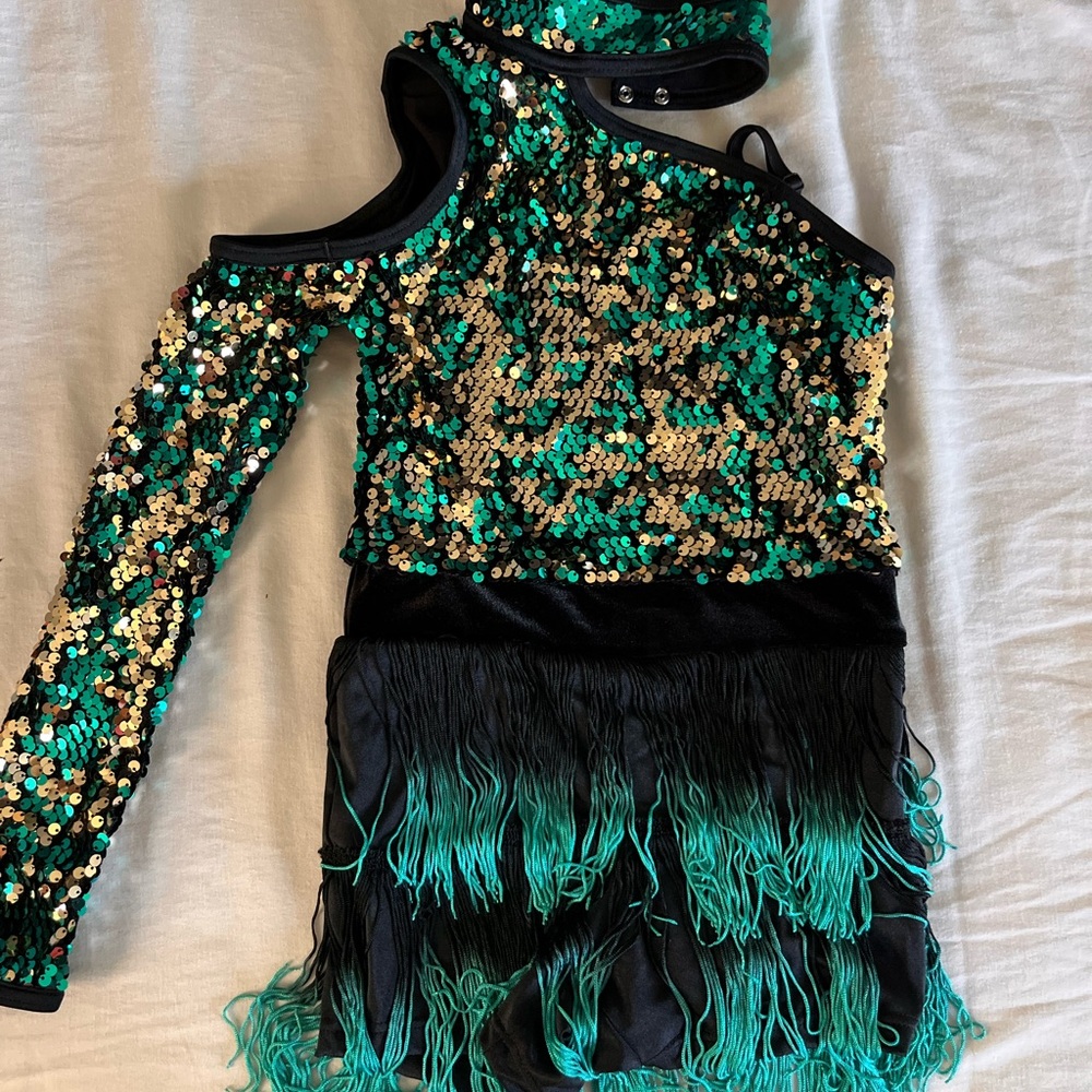 Weissman Kids Costume with Green and Gold Sequins